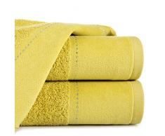 Eurofirany Karina Handtuch Baumwolle Steinchen Glitzer Weich Muster Dick Set 3-er Pack Oeko-Tex, Senf, 70X140cm, 3