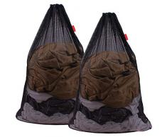 DuomiW Wäschesack aus Netzstoff, strapazierfähig, mit Kordelzug, Fabriken, College, Wohnheim, Reisen und Wohnungsbewohner, 61 x 91 cm schwarz