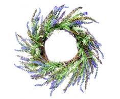 Red Co. Dekokranz, künstlicher Frühlings- und Sommerkranz, 55,9 cm, Lavendel