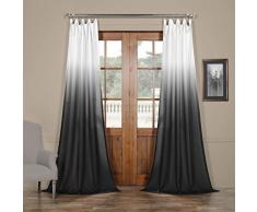 halben Preis Drapes Ombre Faux Leinen Semi Sheer Vorhang, schwarz, 50 x 84