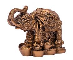 Giftman 27780 Dekofigur Feng Shui an Elefant, Kunstharz, Braun