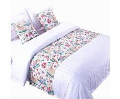 YIH Bettläufer Tier mit Kissenbezug, Hotel, Hochzeit, Schlafzimmer, dekoratives Bett-Ende, Schal, Schutz für Haustiere. 94 x 19 weiß