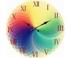 Salome Idee Holz Wanduhr Classic Retro Vintage batteriebetrieben geräuschlos Silent 27,9 cm für Home Deko-, Bunt, Verschiedene Wanduhr E05