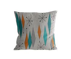 Art Dector Home Europen Retro Prismatic Moderne Mittelhundert Überwurf-Kissenbezüge Samt 100% Polyester quadratische Kissenbezüge Dekorative Coole Kissenbezüge für Sofa, Bett, Couch, Stuhl 18 x 18 Square6