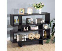 Major-Q Id90-29259 Bücherregal, Holz, modernes Design, modern, 2 Ebenen, 89 cm, Schwarz