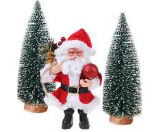 OBANGONG 2 Stück Mini-Kieferbäume Flaschenbürste, Bäume, 1 Stück Mini Weihnachtsmann Hängende Weihnachtsdekoration für Schreibtisch Ornamente Weihnachten Party Dekoration