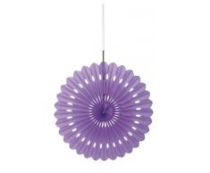 Unique Party Supplies Seidenpapier-Fächer, rund, Dekoration, 40 cm, Papier, violett, 40,6 cm