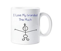 60 Second Makeover Limited 60SECMUG615 Tasse mit Aufschrift „60 Second Makeover I Love My Grandad This Much Boys“, Vatertag, Enkelsohn, Geschenk zum Geburtstag oder zu Weihnachten, keramik, weiß