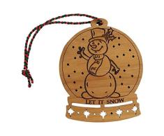 Imprints Plus Schneekugel aus Erlenholz, lasergeschnitten, handbemalt und lackiert Snow Globe Snowman