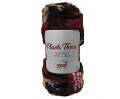 Morgan Home Fleecedecke, Weihnachtsmotiv, sehr Plüsch, 127 x 152 cm, Verschiedene Designs Plaid-Winter Hirsch