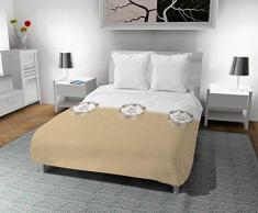 Intemporel Damier Bettdecke, Elfenbein, 220 x 240 cm