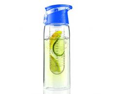 ASOBU Pure Flavour 2 Go 600 ml Tritan Blau, Transparent Trinkflasche
