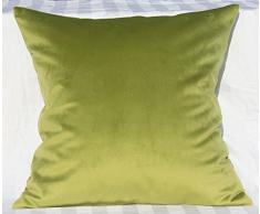 tangdepot Massiv Samt Überwurf Kissen Bezug/Euro Sham/Kissen Sham, Super Luxus Weich Kissen, Viele Farbe & Größe Optionen, Samt, Grasgrün, 41 x 41 cm