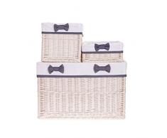 e-wicker24 Regalkörbe aus Weide, Korb, beige, 60 x 40 x 40 cm, 3-Einheiten