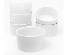 M. Gastro Küche 6 Stück Set 5 Unze Auflaufförmchen, Creme Brulee, Souffle, Cremes 5 Ounce Weiß