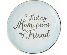 Pavilion Gift Company Emmaline First My Mom, Forever My Friend Keramik Deko Teller, 17,8 cm Robin Egg blau