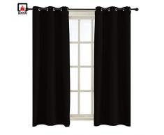 BEGOODTEX ihnerent Flammschutzmittel Blackout Leinen Vorhänge W42 x L95 inch Schwarz