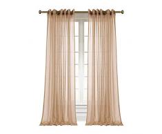 Dreaming Casa Zwei scheibenelementen massiv Vorhänge, Gardinen Vorhänge, Polyester-Mischgewebe, champagnerfarben, Grommet Top-2*(52 W x 96 L)