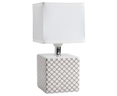 Nachttischlampe Caroline Dekolampe Keramik 40 Watt beige L 11 x H 22 cm