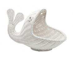 Kouboo Rattan Whale Aufbewahrungskorb, weiß