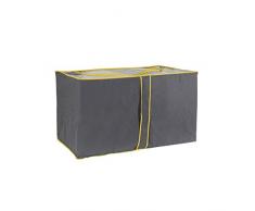 axentia Aufbewahrungsbox Sofia mit Sichtfenster grau-gelb, Ordnungskorb groÃ, Stoffbox mit Griff, Spielzeugbox multifunktional, Schuhbox MaÃe: ca. 90 x 50 x 53 cm