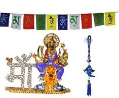 odishabazaar Idol für Auto Armaturenbrett Räucherstäbchen Pooja Puja, Statuen Für Dekoration, metall, color-164, 9x7x6 cm