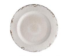 Supreme Housewares 584-6 Gourmet Art Speiseteller, Melamin, 28 cm, S/6, Craqule, cremefarben