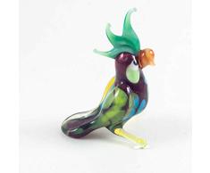 EE Glass Glasfigur, Papagei, klein, Murano-Stil, mundgeblasen