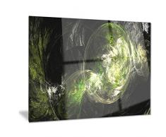 Designart MT7963 Digitaler Kunstdruck, abstraktes Design, Metall, Rauchgrün Abstrakt 12 H x 28 W x 1 D 1P