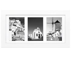 Golden State Art 8 x 20 13,7 x 15,7 Weiß Foto Collage Bilderrahmen, Holz, für (3) 4 x 6 (7) 4 x 6 mit Weiße Matte & Echtglas 7x14 7x14 White, for (3) 4x6