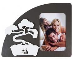 TANGARI Fotorahmen, Serie Bonsai Tafel, Weiß, 9 x 13 cm, Holz