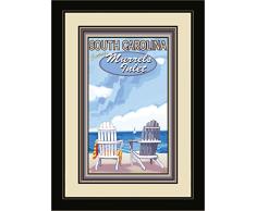 Northwest Art Mall jk-5669 mfgdm ADC murrels Einlass, South Carolina Adirondack Stühle Segelboot gerahmtes Wandbild Art von Künstler Joanne Kollman, 33 x 40,6 cm