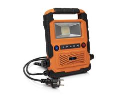 Smartwares FCL-76011 LED Arbeitsleuchte mit Bluetooth Lautsprecher, Kunststoff, 20 W, Orange/Schwarz