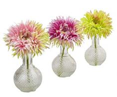 Nearly Natural Fast Natur Daisy mit Glas Vase (Set von 3), andere