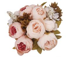 BOMAROLAN Vintage Künstliche Pfingstrose, Seide, Hochzeit, Blumen, 2 Stück Art Deco Medium Light Pink*1