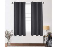 SHERY Vorhang mit Ösen, verdunkelnd, Thermo-Vorhang, Raumteilung, Sichtschutz, Schwarz (Farbe: Schwarz) 52X62
