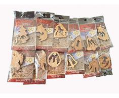 Bethlehem Olivenholz Christmas Ornaments komplett Set. Krippe Story von Bethlehem Gifts TM, holz, holz, 12 Ornaments