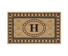 Nedia Home Super Scraper Bungalow Vinyl Kokosfaser Fußmatte, Monogramm H, 50,8 x 91,4 cm