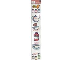 Plage 260559 Smooth - Tiles Fliesen sticker Tea Time, 6 Bogen, Vinyl, bunt, 15 x 0,1 x 15 cm