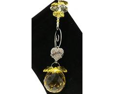 Lehrer Wertschätzung Geschenk – Bernstein Suncatcher mit baumelnden Kristall Herz mit Lehrer in Center – Thank You Teacher Sun Catcher