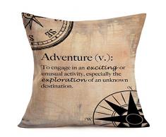 Fukeen Retro Doppel-Hyazinthe Blumen Überwurf Kissenbezug Baumwolle Leinen Rustikaler Stil Bauernhaus Sofa Dekor Kissenbezug quadratisch 45,7 x 45,7 cm Kissenbezug 18x18 Adventure Rudder