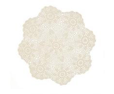 kilofly handgefertigte Häkeldecke aus Baumwolle, Spitze, Wasserlilie 30 inch Beige beige