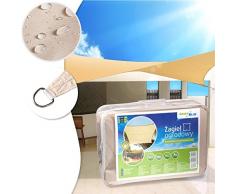 Green Blue GB503 Sonnensegel Sonnenschirm Sonnenschutz Windschutz UV-Schutz Sonne Quadrat Creme 3,6m x 3,6m (3,6 Meter)