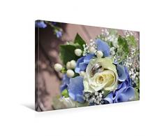 Premium Textil-Leinwand 45 x 30 cm Quer-Format Brautstrauß blau | Wandbild, HD-Bild auf Keilrahmen, Fertigbild auf hochwertigem Vlies, Leinwanddruck von Katrin Lantzsch