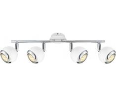 Deckenleuchte Metall LED 10 Watt Retro weiß Wandstrahler Spots 4 flammig Deckenlampe OMAN Globo 57882-4