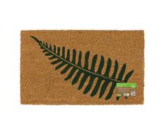JVL Umweltfreundliche Fußmatte aus Kokosfaser mit Latex-Rückseite, Blatt-Design, braun, Einheitsgröße