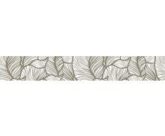 Myspotti mySPOTTIlook Leaves, 200x33cm Fensterfolie statisch haftend, Kunststofffolie, beige transparent, 200 x 30 x 0,1 cm