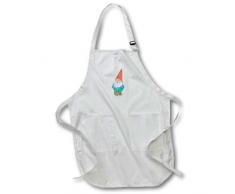 3dRose apr_123988_1 Gartenzwerg, Cartoon-Elfe, Lange Schürze mit Taschen, 55,9 x 76,2 cm, Weiß
