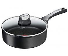 Tefal G25932 Unlimited On Schmorpfanne | 24 cm | mit kratzfester Titanium Antihaft-Beschichtung | Thermo-Signal | PFOA-frei | geeignet für alle Herdarten, auch für Induktionsherde | schwarz