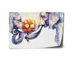 Crescent art Elefant Art Wand Tier Ölgemälde auf Leinwand Print Wanddekoration für Wohnzimmer ungerahmt, Unframed, 36 x 24 inch